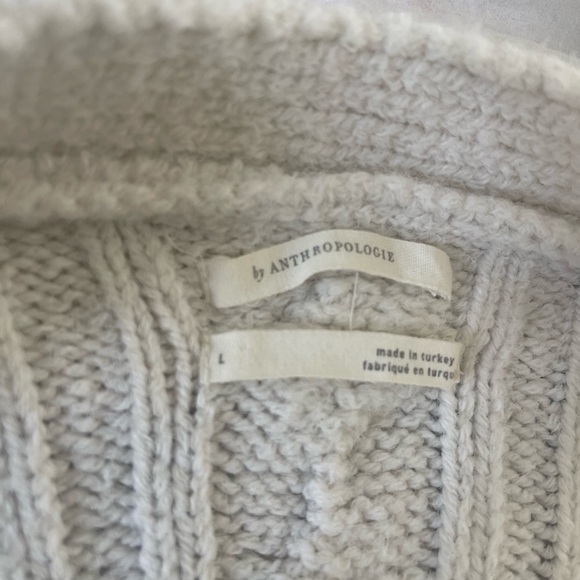 Anthropologie Cream Cable Knit Cardigan Sweater - Picture 3 of 3